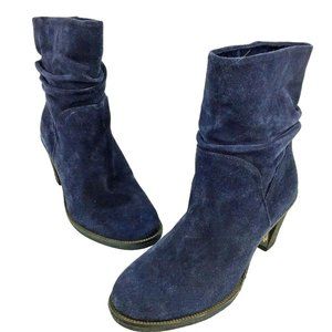 VINCE CAMUTO Parka Navy Blue Suede Slouch Ankle‎ Boots